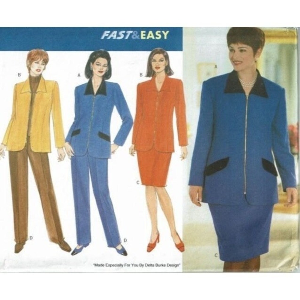 Butterick Sewing Pattern 5155 Misses 20W-24W Delta Burke Jacket Skirt Pants
